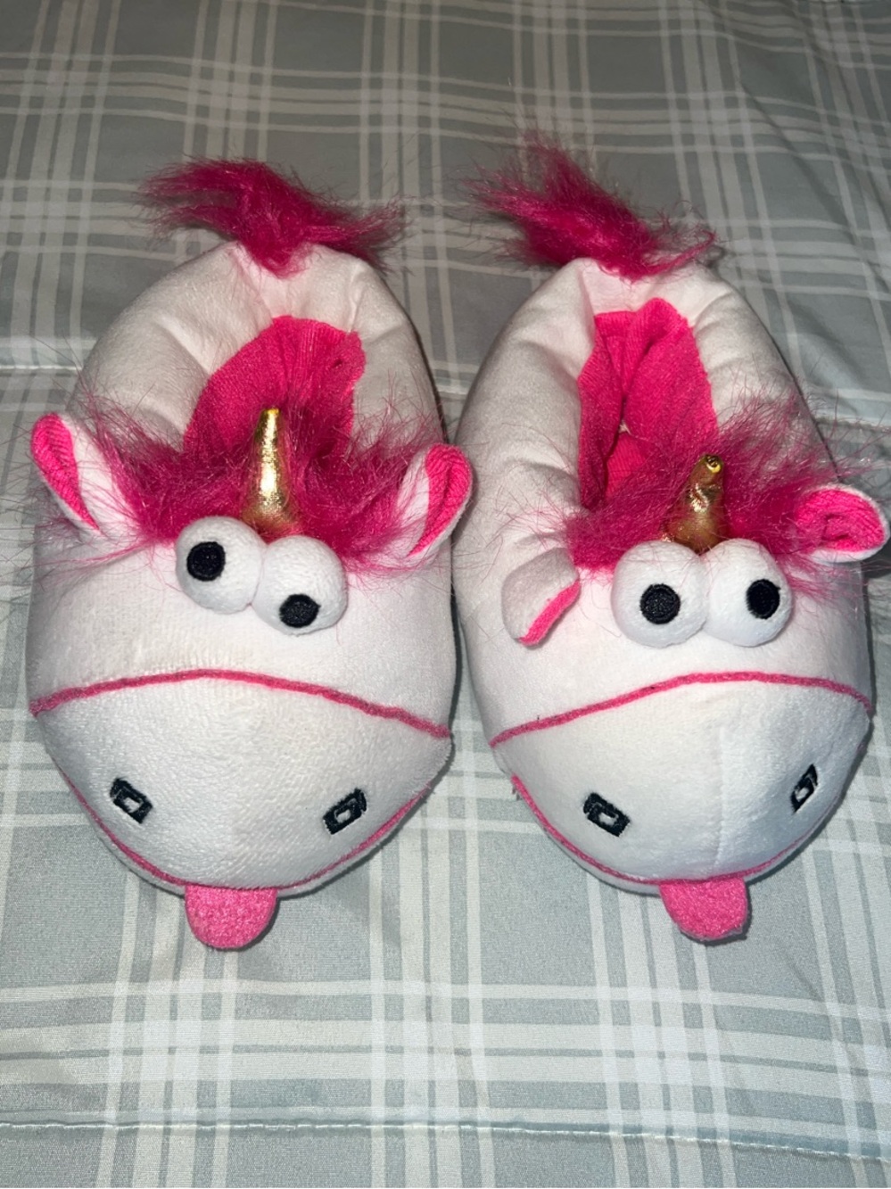 Pink & White Unicorn Minion Kids Slippers